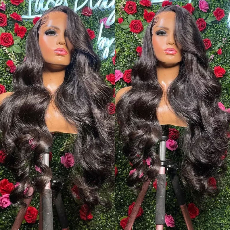 Klaiyi 250% Density 5x5 HD Lace Closure Glueless Wig Body Wave Virgin Human Hair