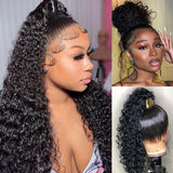Klaiyi 250% Density Curly 13x4 HD Lace Front Wig Glueless for Women Flash Sale