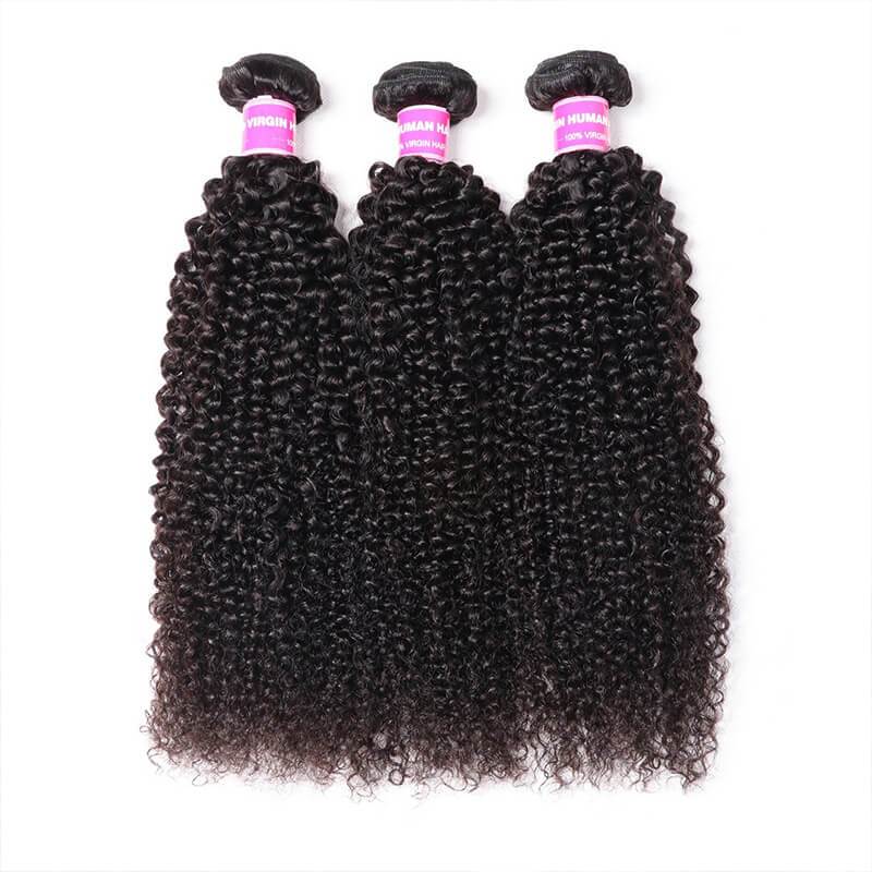 Klaiyi 3 Bundles Brazilian Kinky Curly Human Hair Weft Deals on Sale