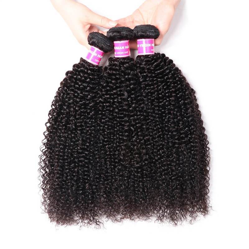 Klaiyi 4C Kinky Curly Virgin Hair 3 Bundles Deal Brazilian Kinky Curly Human Hair Weft Flash Sale