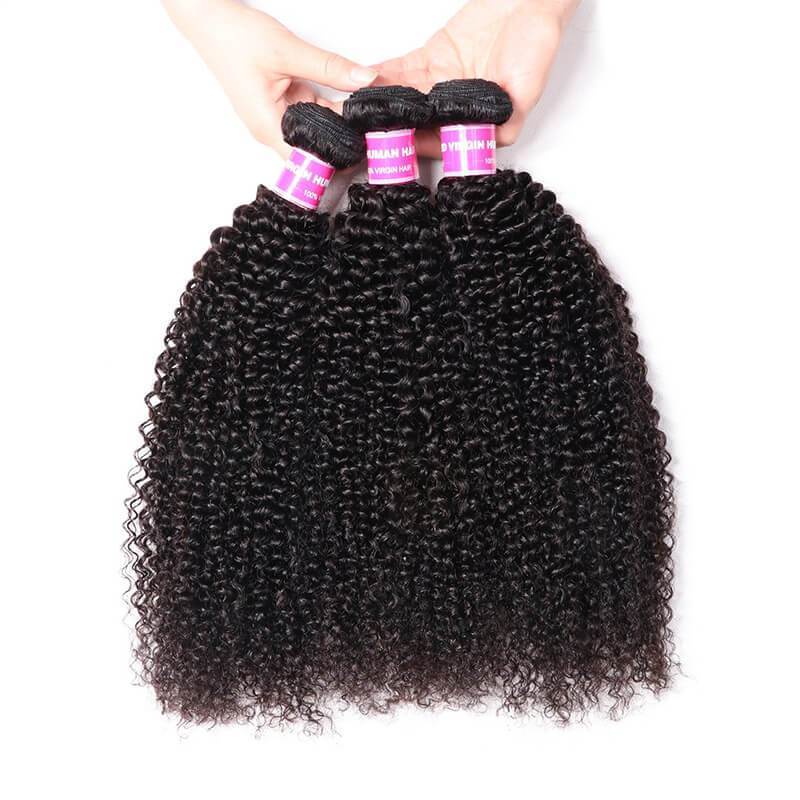 Klaiyi 3 Bundles Brazilian Kinky Curly Human Hair Weft Deals on Sale