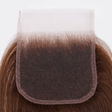 Klaiyi 4x4 Transparent Lace Closure Pre Plucked Ombre Highlight Human Hair