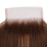 Klaiyi 4x4 Transparent Lace Closure Pre Plucked Ombre Highlight Human Hair