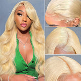 Klaiyi 613 Honey Blonde Body Wave Lace Closure Wig 5*5 HD Glueless Human Hair Wigs 200 Density