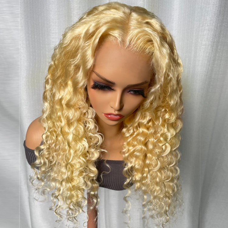 Klaiyi 613 Honey Blonde Lace Frontal Wig Loose Deep Wave Human Hair