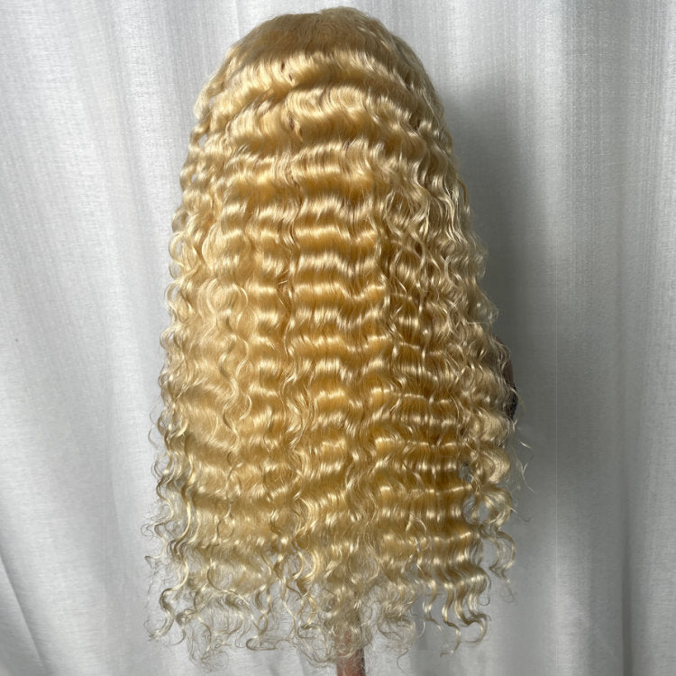 Klaiyi 613 Honey Blonde Lace Frontal Wig Loose Deep Wave Human Hair