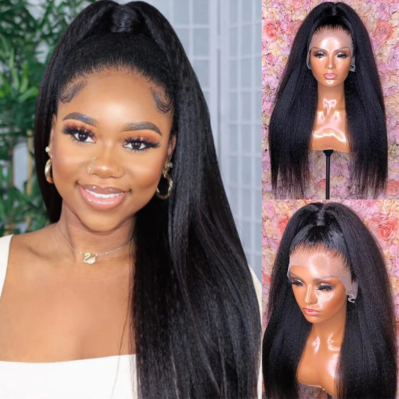 Klaiyi 70% Off Super Flash Sale Kinky Curly or Jerry Curly 13x4 Lace Front Wig Virgin Human Hair