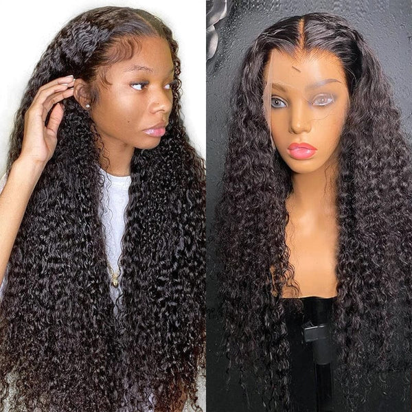 Klaiyi 70% Off Super Flash Sale Kinky Curly or Jerry Curly 13x4 Lace Front Wig Virgin Human Hair