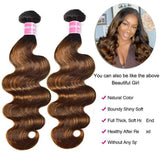 Klaiyi Balayage Ombre Highlight Color Hair 3 Bundles with Lace Closure Flash Sale