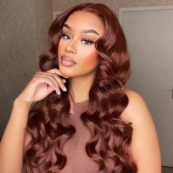 Klaiyi Body Wave Auburn Copper Brown Color Human Hair 3 or 4 Bundles Deals