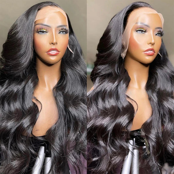 Klaiyi Body Wave Lace Closure Wig Virgin Human Hair Natural Density 13x4 Lace Front Wigs
