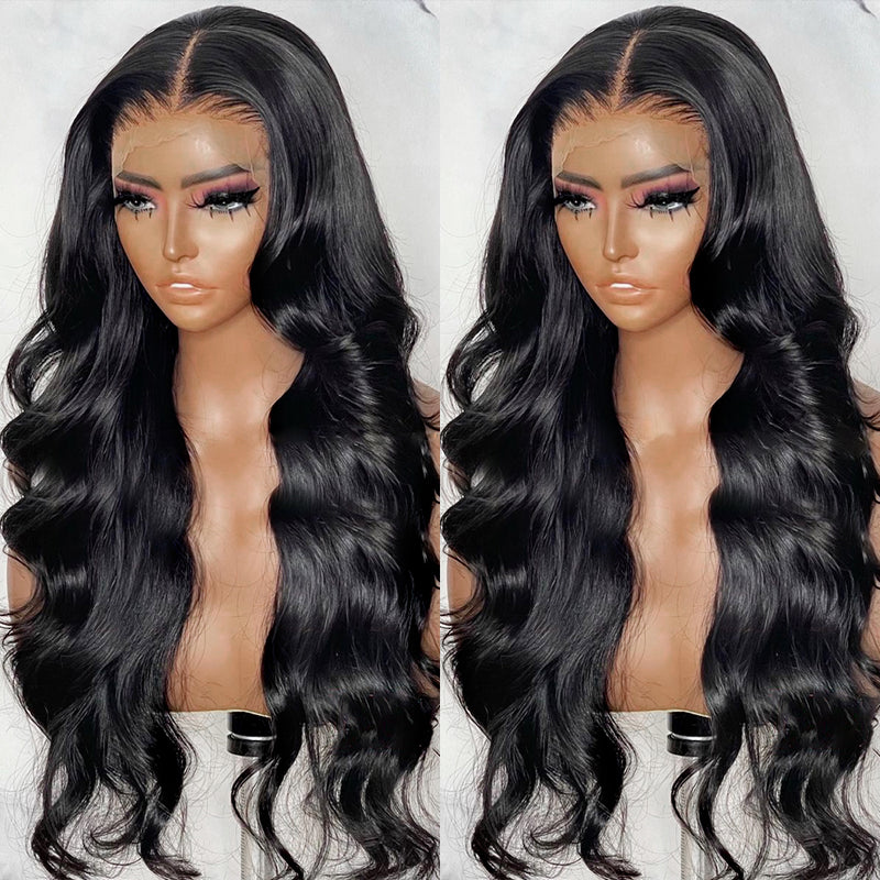 Klaiyi Body Wave Lace Closure Wig Virgin Human Hair Natural Density 13x4 Lace Front Wigs