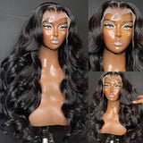 Klaiyi Body Wave Lace Closure Wig Virgin Human Hair Natural Density 13x4 Lace Front Wigs
