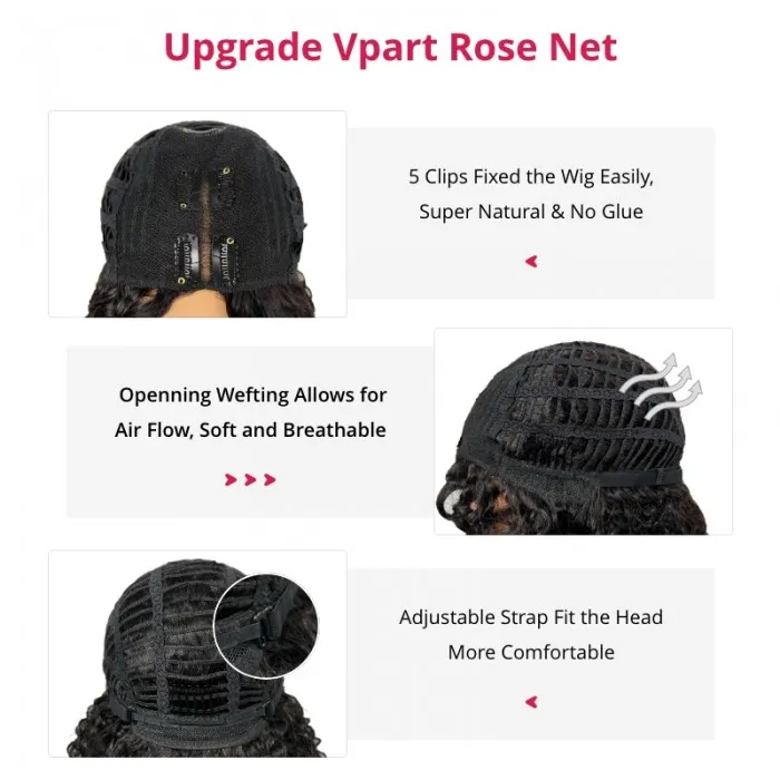 Klaiyi YTber Recommend Jerry Curly Vpart Wigs Real Scalp No Leave Out Great Protective Upgraded Upart Wigs