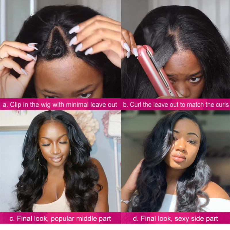 Klaiyi Body Wave Vpart Wigs No Leave Out Natural Scalp Protective Wigs Beginner Friendly