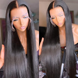 Klaiyi Bone Straight 4x4 Lace Closure Wigs Human Hair 13*4 Lace Front Wig with Pre Plucked Hairline