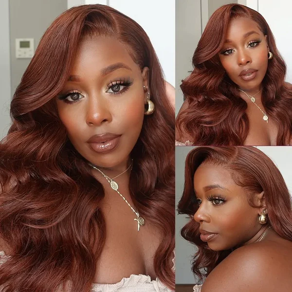 Klaiyi Brown Trendy Color 4x4 Lace Closure Free Part Body Wave Human Hair