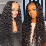 Klaiyi Deep Wave HD Transparent Lace Closure Wig Glueless Human Hair 180 Density Flash Sale