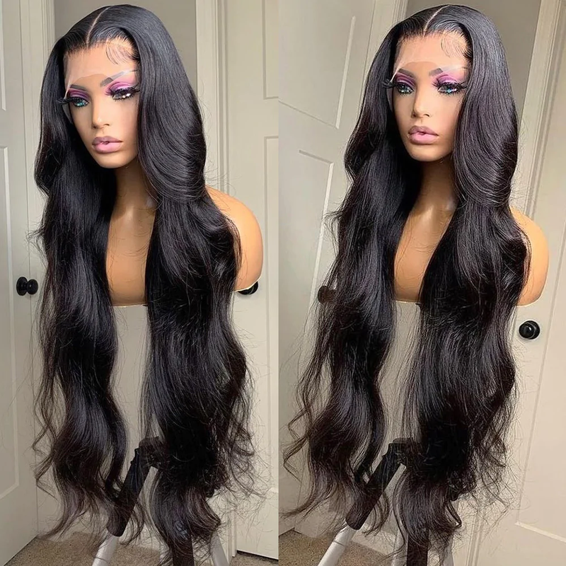 Klaiyi Hair Transparent Lace Wig Body Wave Lace Frontal Wigs Virgin Human Hair Pre Plucked