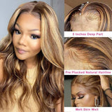 50% OFF | Autumn Trends Ombre Highlight Body Wave Lace Part Wig Flash Sale