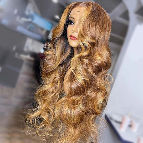 50% OFF | Autumn Trends Ombre Highlight Body Wave Lace Part Wig Flash Sale