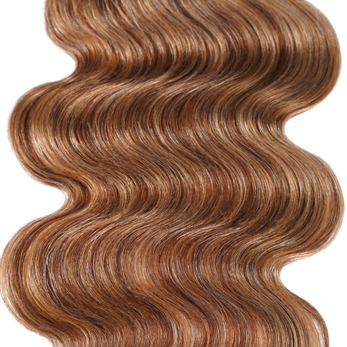 Klaiyi Honey Blonde Color 4x4 Lace Closure Free Part Ombre Highlihgt Human Hair
