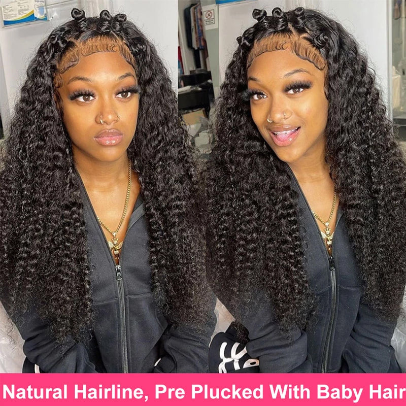 Klaiyi Kinky Curly 5x5 HD Transparent Lace Closure Glueless Wig 180% Density Flash Sale