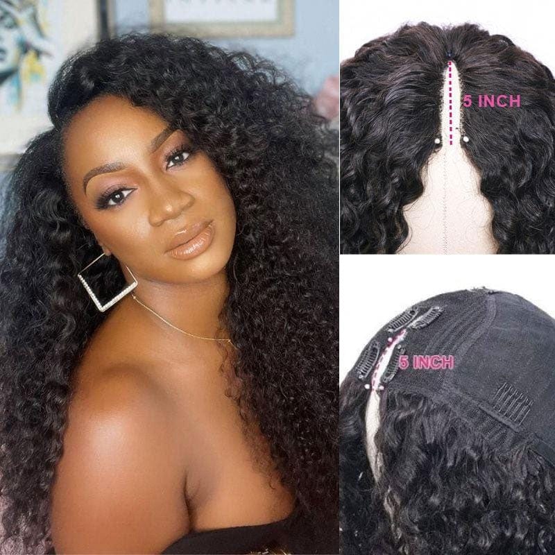 Klaiyi 4c Kinky Curly Vpart Wigs Meets Real Scalp No Leave Out Upgraded Upart Wigs