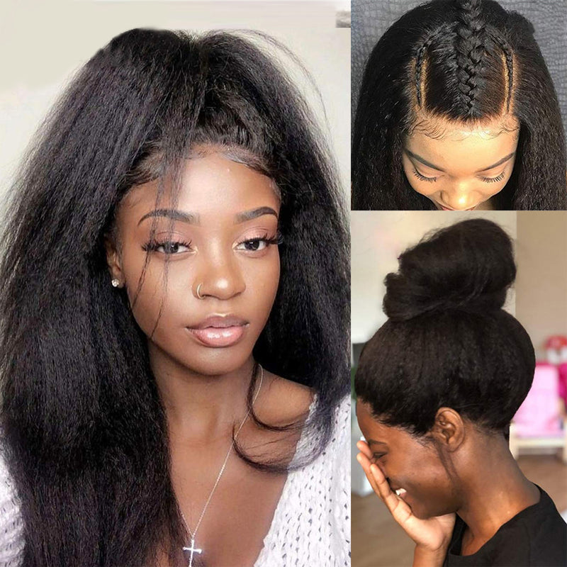 Extra 50% Off Code HALF50  | Klaiyi Natural Kinky Straight Pre-cut Lace Wear and Go Wig