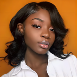 Klaiyi Lace Front Bob Wig Side Part Human Hair Short Lace Wig Middle T Part Flash Sale