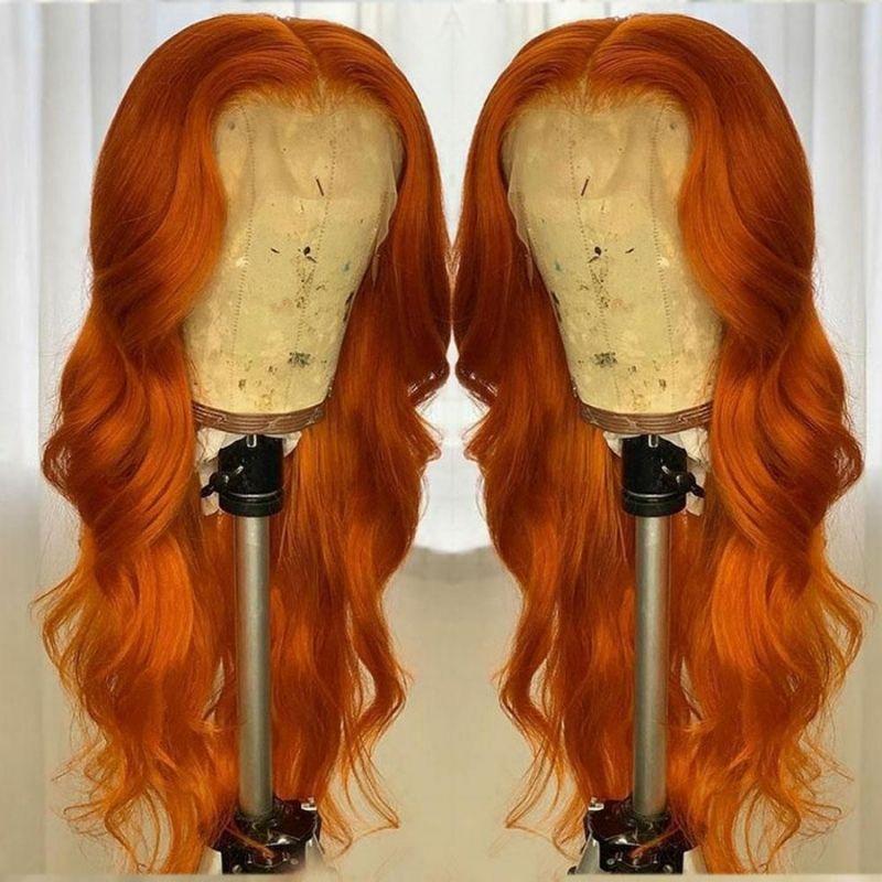 Klaiyi Cinnamon Orange Ginger Colored Body Wave Lace Front Wig Human Hair Beauty Must Haves