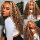 Buy 1 Get 1 60% OFF,Code:OFF60 | Klaiyi Ombre Highlight Lace Front Wig Body Wave Or Jerry Curl Natural Density