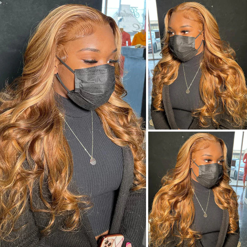 Buy 1 Get 1 60% OFF,Code:OFF60 | Klaiyi Ombre Highlight Lace Front Wig Body Wave Or Jerry Curl Natural Density