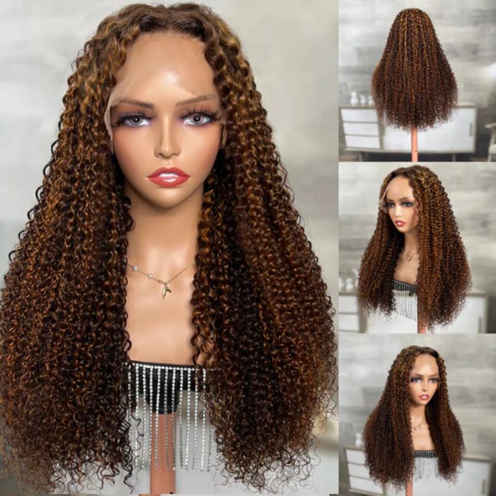 Klaiyi Honey Butta Brown Suga Color Lace Front Wig Jerry Curl Brown Golden Human Hair Mary K Recommend