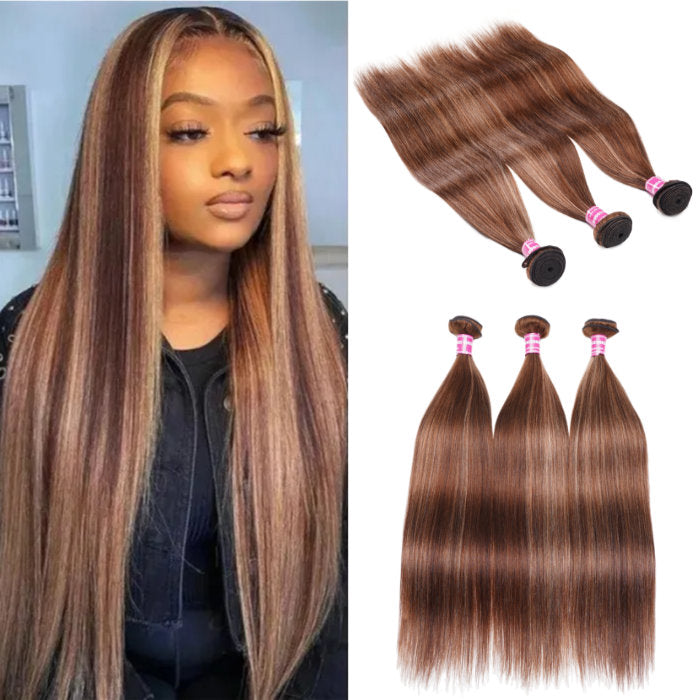 Klaiyi Ombre Highlight Straight Hair Bundles Deals Thick Hair Weaves