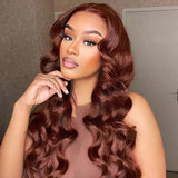 All Wigs Under $100 | Klaiyi Pre-Cut 180% Reddish Brown Color Lace Wig Human Hair Flash Sale