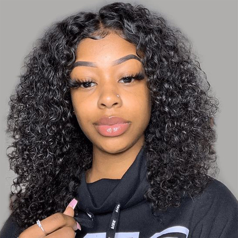 Klaiyi Short Bob V Part Wig Jerry Curly Glueless Wigs Meets Real Scalp No Leave Out Beginner Friendly
