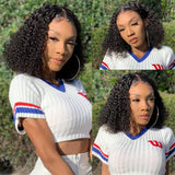 Klaiyi Short Bob V Part Wig Jerry Curly Glueless Wigs Meets Real Scalp No Leave Out Beginner Friendly