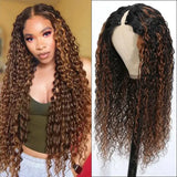 Buy 1 Get 1 Free | Klaiyi Hair Buy Balayage Water Wave Glueless V Part Wig Get  Pixie Cut Lace Front Bob Wig Free Flash Sale