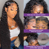 Buy 1 Get 1 Free,Code:BOGO | Klaiyi Jerry Curly Transparent Lace Front Wig Virgin Human Hair for Women