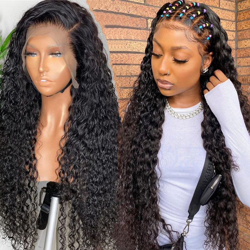 Klaiyi 13x4 Lace Front Wig Jerry Curly or Body Wave Kinky Edge Wig  Flash Sale