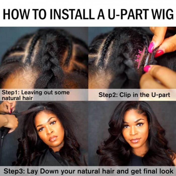 Klaiyi Body Wave Easicontour V Part Glueless Wig with invisi Drawstring Human Hair Meets Real Scalp Beginner Friendly