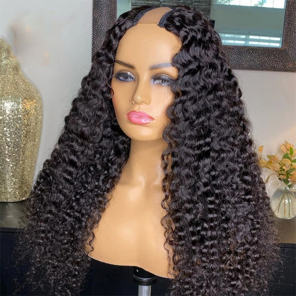 Klaiyi 70% Off Super Flash Sale U Part Wig Glueless Meets Real Scalp Jerry Curl