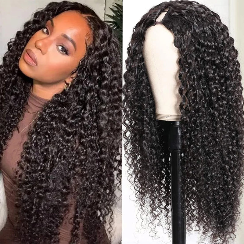 Klaiyi 70% Off Super Flash Sale U Part Wig Glueless Meets Real Scalp Jerry Curl