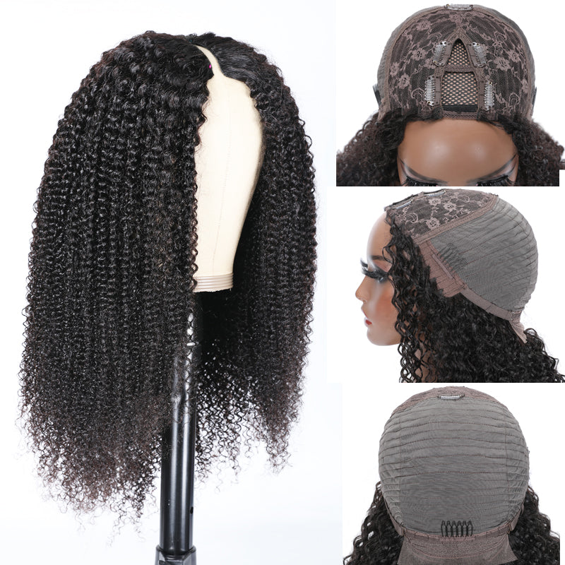 Klaiyi V Part Wig Kinky Curly Meets Real Scalp Beginner Friendly Afro Kinky Upgraded U Part Wigs