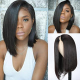 Klaiyi V Part Wig Human Hair Short Bob 5 Inch Deep Part Wear And Go Glueless Wig Small Cap Flash Sale