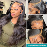 Buy 1 Get 1 60% OFF,Code:OFF60 | Klaiyi Virgin Human Hair Lace Closure Wig Body Wave Lace Frontal Wigs