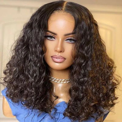 Klaiyi Invisible Water Wave 5*5 HD Glueless Lace Closure Wig Flash Sale