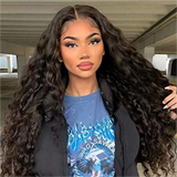 Klaiyi Water Wave V part Wigs No Leave Out Natural Scalp Protective Wigs Beginner Friendly