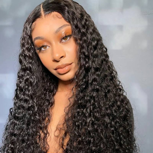 Klaiyi Water Wave V part Wigs No Leave Out Natural Scalp Protective Wigs Beginner Friendly